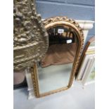 5239 - A domed top mirror, plus a mirror in cream frame