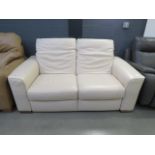 Single cream leather 2 seater sofa