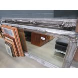 Two rectangular bevelled mirrors in silver painted frames (AF)