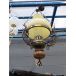 (6) Colonial ceiling light with glass shade
