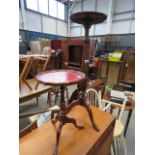 Reproduction tripod wine table plus a plant stand