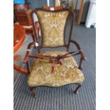 Floral upholstered Regency style armchair