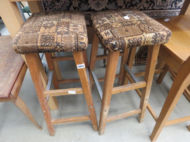 Pair of beech stools