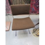 A chrome and brown fabric 1960's dining chair (collector's item) https://www.peacockauction.co.uk/