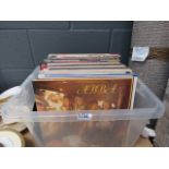 Box containing vinyl records