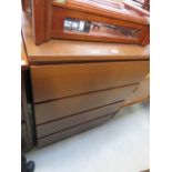 Contemporary dark wood chest of 4 drawers