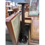 A Victorian mahogany torchere, with fluted column