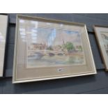 A David Green watercolour of Bedford Bridge