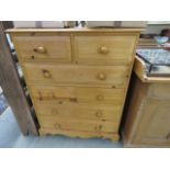 Pine 2 over 4 drawer chest of drawers