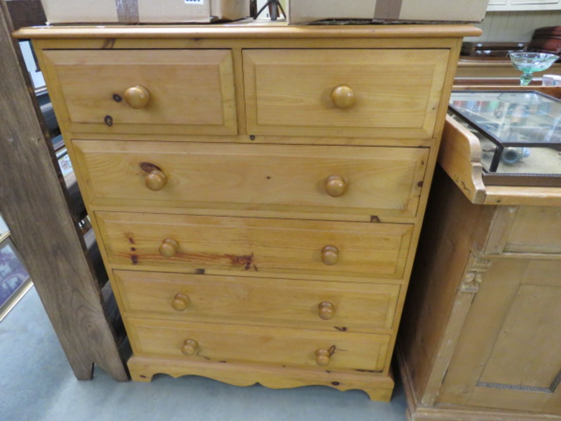 Pine 2 over 4 drawer chest of drawers