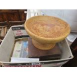 5635 - Turned wooden bowl plus a petty cash box