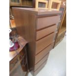 Narrow dark wood chest of 6 drawers