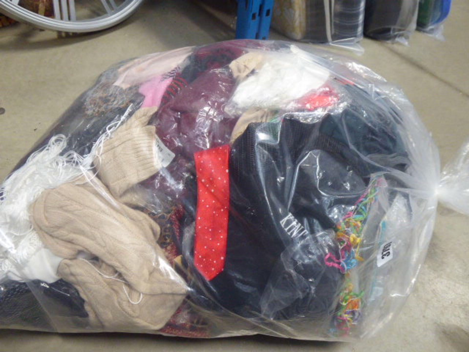 Large bag of mixed clothing accessories