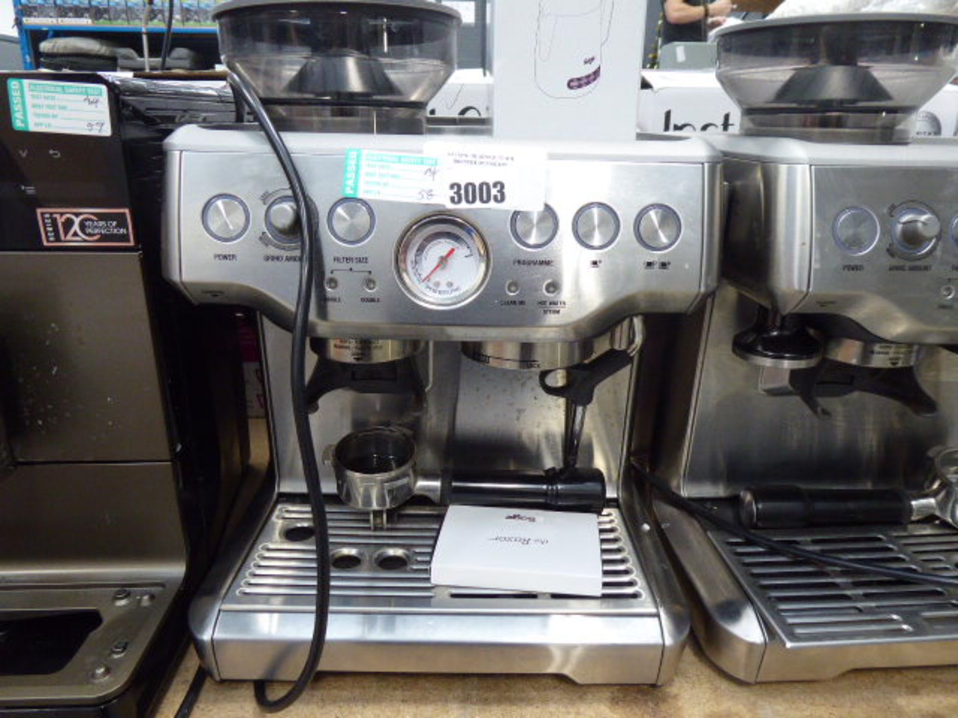 52 Unboxed Sage Barister Express coffee machine with some accessories