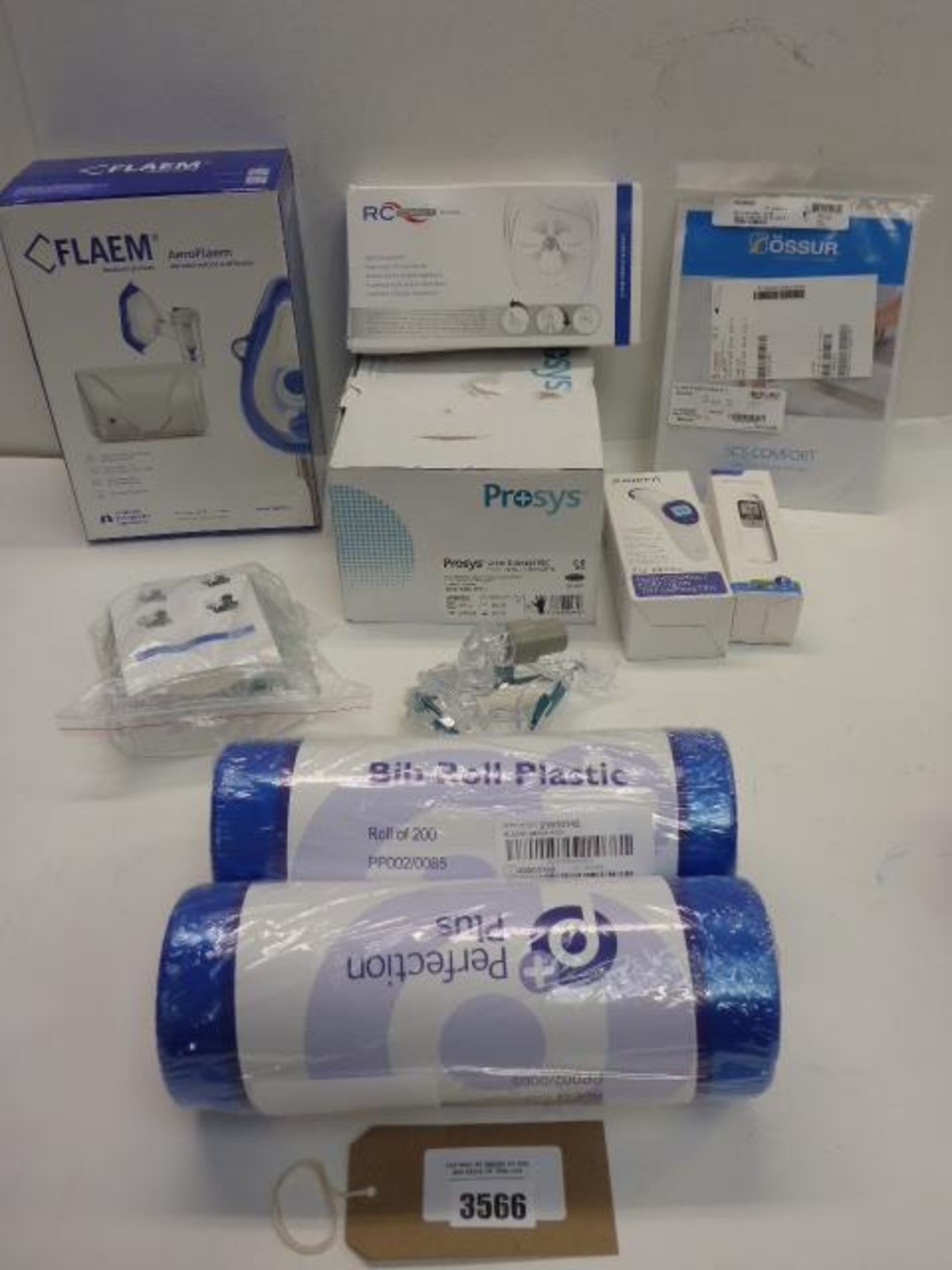 Flaem Aeroflaem Pneumatic Inhaler, Prosys Urine drainage bags, RC Cornet nasal respiratory therapy