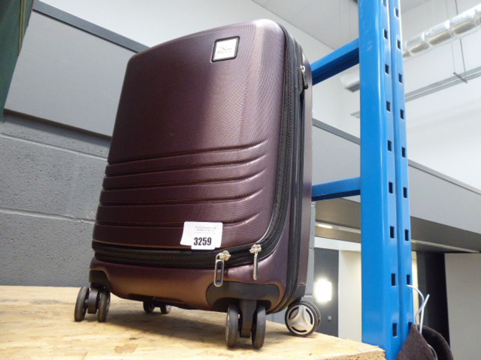 Mini hard shelled purple Skyway suitcase