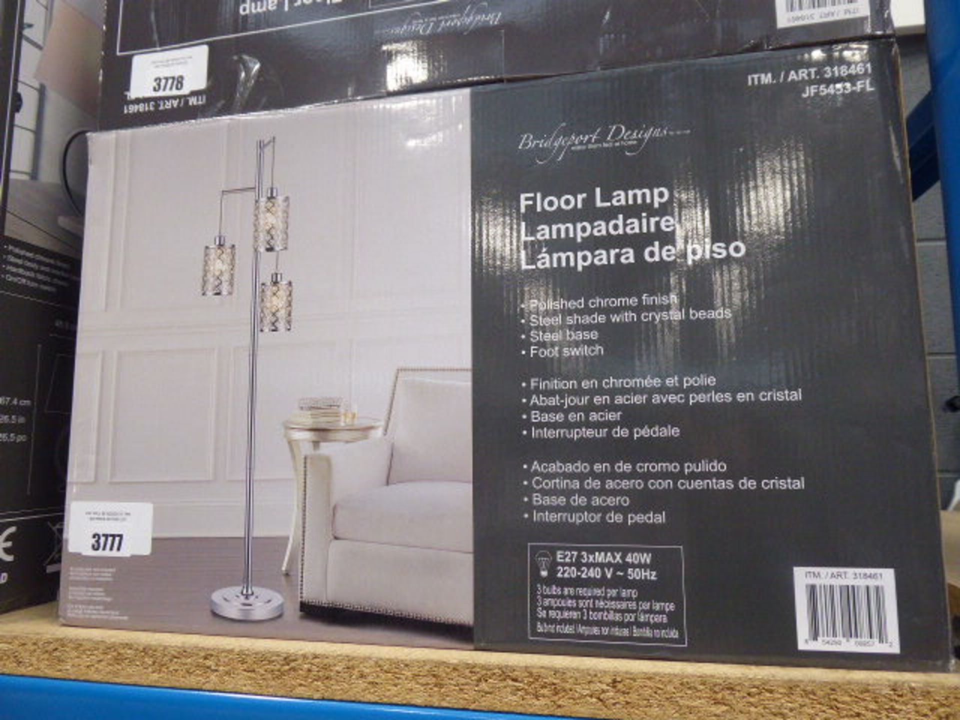 Boxed bridge design floor lamp