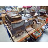 Large quantity of clock cases and clock parts