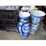 Pair of large blue and white Chinese vases