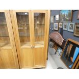 Glazed oak display cabinet