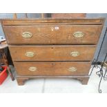 Victorian oak chest of 3 drawers
