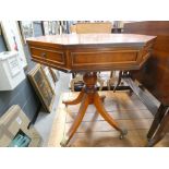 Reproduction yew octagonal side table