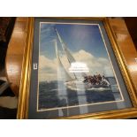 Photographic print of a yacht at sea