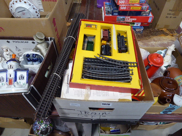 Box containing truing, trains, engines and carriages plus track