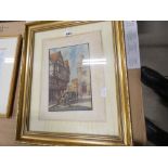 5450 - Print of a cityscape plus a print with a rural scene