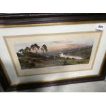 5493 - Pair of framed and glazed Edwardian prints entitled 'The Golden West' and 'Footsteps of the