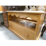 Oak television stand with drawer under