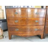 Victorian mahogany bow fronted chest of 2 over 2 drawers