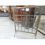 5051 Brass fire screen with glazed and leaded insert