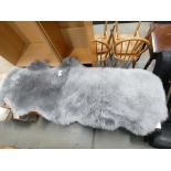 Grey sheepskin mat