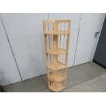 5 tier pine folding corner whatnot stand