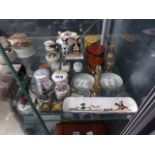 (7) Quantity of trinket boxes, jasper ware, miniature character jugs, and scent bottles