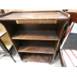 Dark wood open fronted bookcase