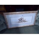 5174 Framed and glazed print with puppies