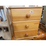 Pine 3 drawer bedside cabinet