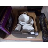 Box containing John Lewis crockery