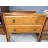 Oak chest of 2 drawers on raised supports