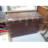 Mahogany silver chest with brass fittings