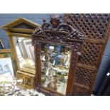 Regency style guilt mirror plus a mirror in a heavily carved frame