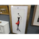 (3) A print of a fashionable lady by Marilyn Robinson