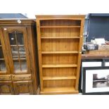 Pine open fronted bookcase