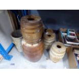 Pottery brown glazed barrels, water purifiers