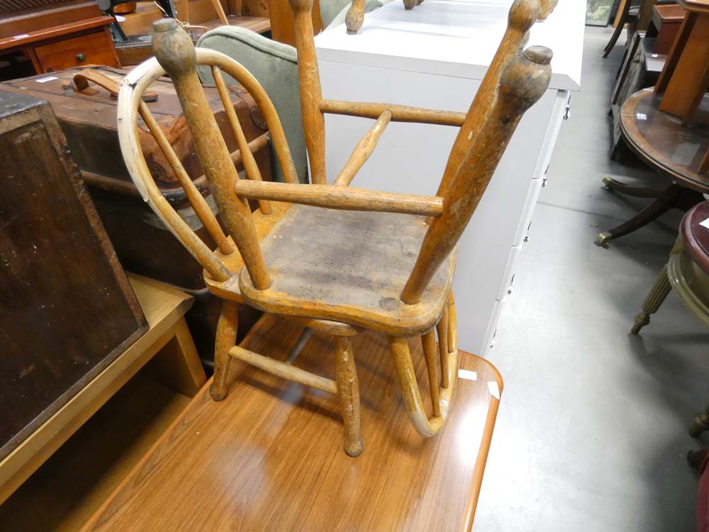 Four stick back childs chairs