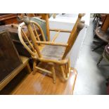 Four stick back childs chairs