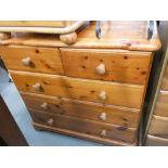 Pine chest of 2 over 3 drawers