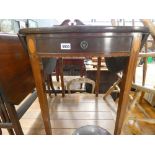 Edwardian oval drop side table with inlay and cross banding